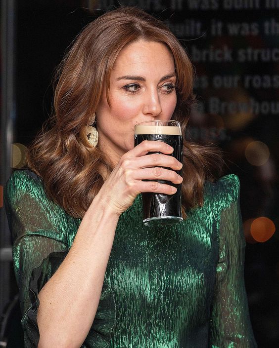 Kate Middleton Drinking a Guinness